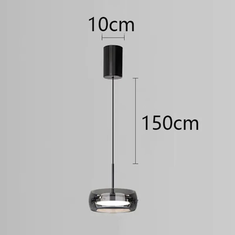LED Italian minimalist restaurant pendant light, high-end glass dining table bar, desk lamp, modern island dining room lighting