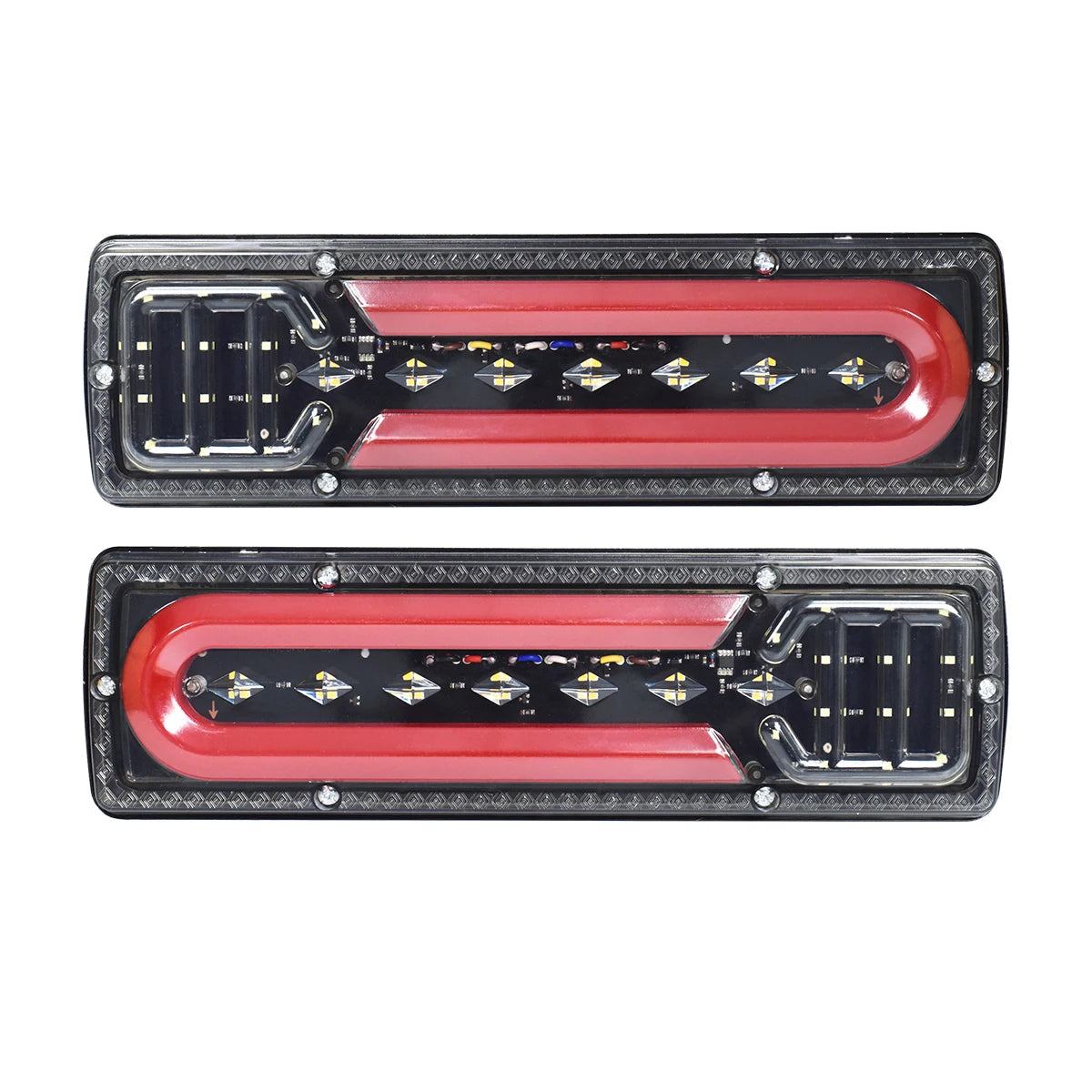 2Pcs LED Taillights Assembly - Universal Turn Signal Brake Stop Reversing Light