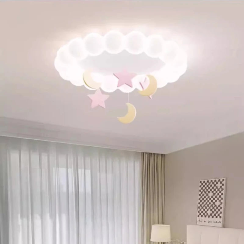 Children's Room Bubble Cloud Ceiling Light Color Star Moon Cloud Light Romantic Princess Room girl Bedroom Ceiling Lamps