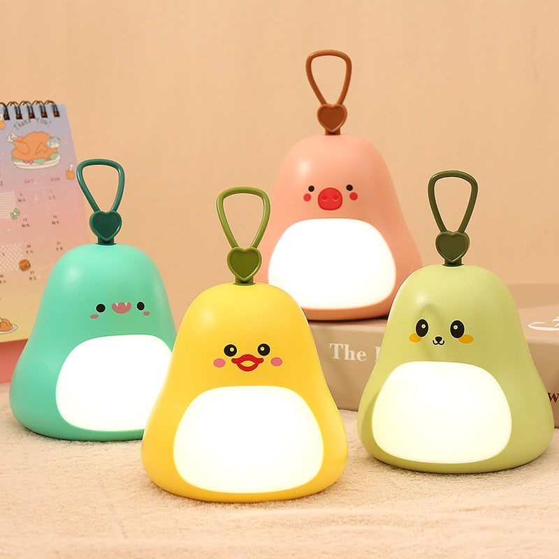 USB LED Night Light Portable Cute Animal Cartoon Night Lamp Gift for Baby Kids Girl Room Bedside Bedroom Living Room Decoration