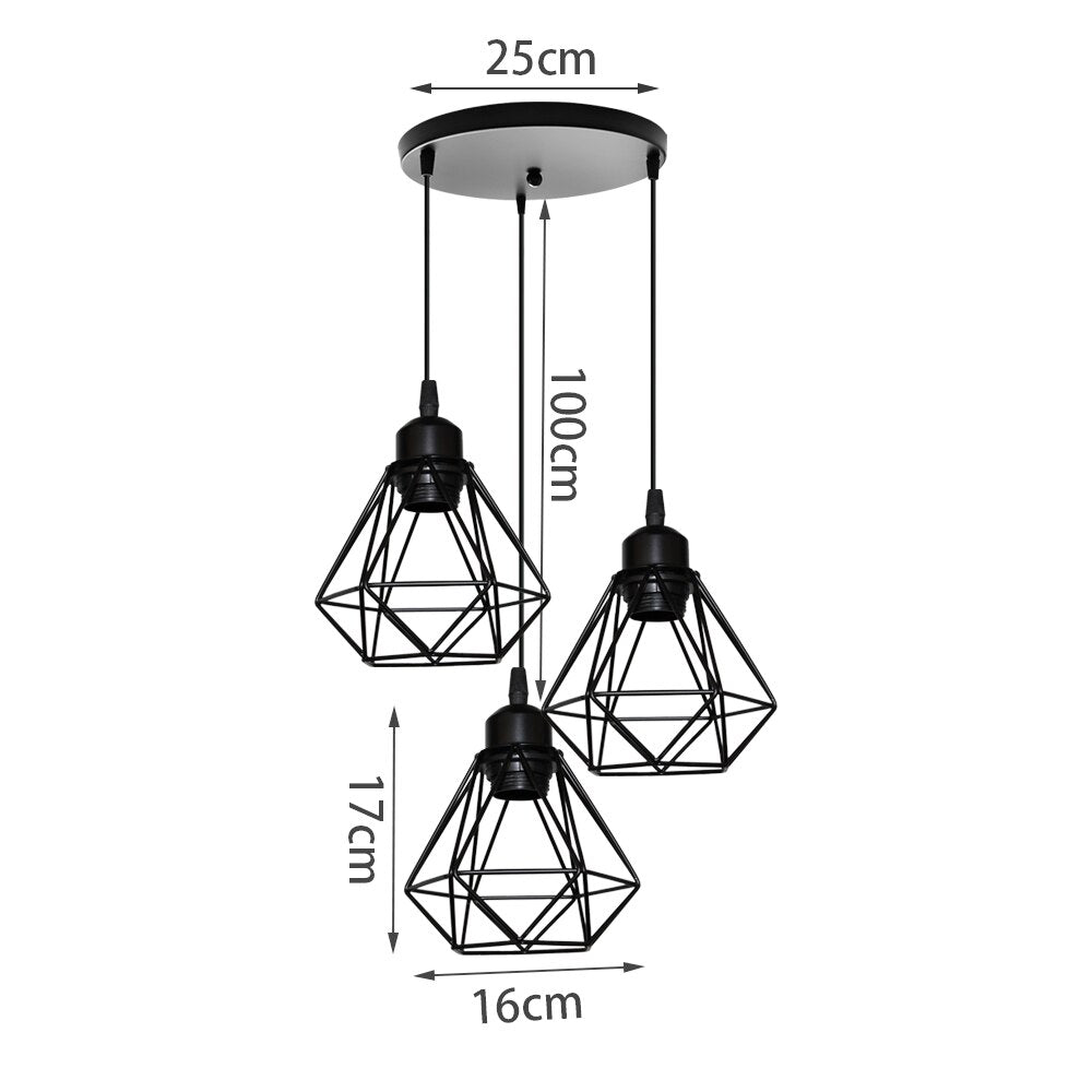 Vintage Pendant Lamp Iron Frame Ceiling Lighting Paint Restaurant Teahouse Chandelier Indoor Wrought Metal Modern Pendant Lights
