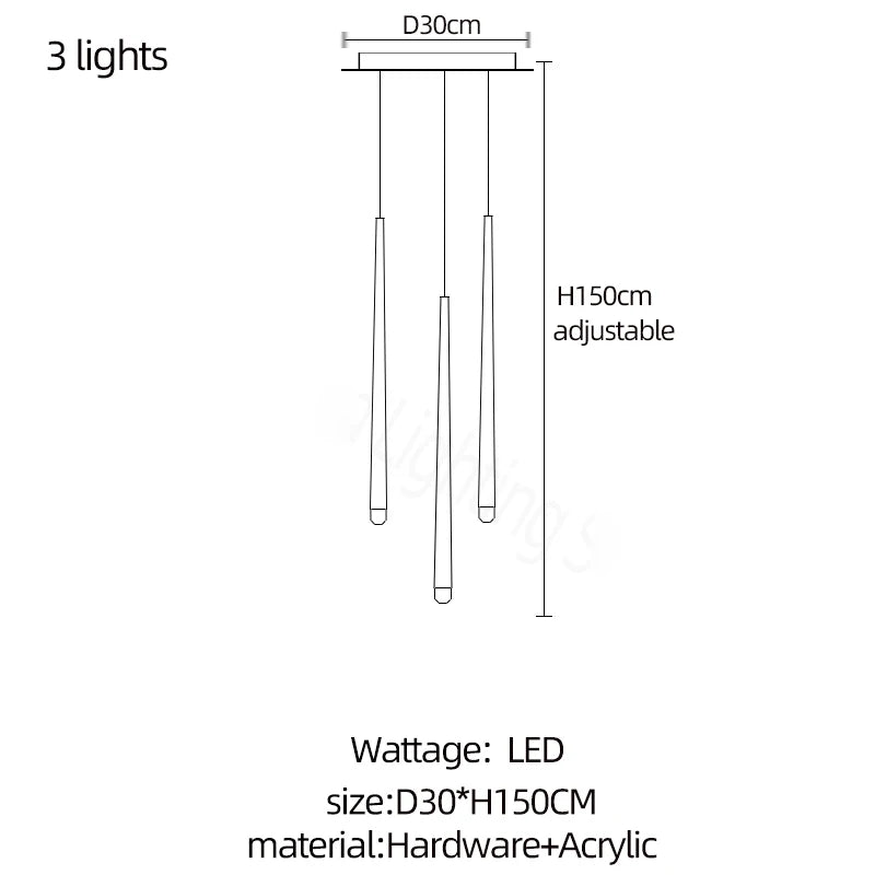 Modern LED Long Staircase Chandelier - Luxury Villa & Attic Hanging Lamp