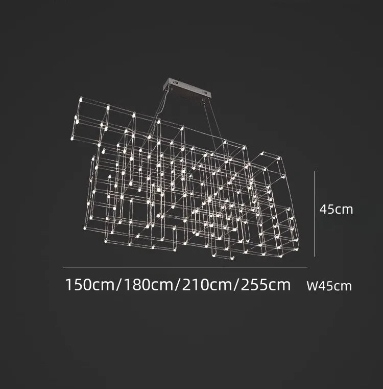 Nordic Restaurant Pendant Light Modern Simple LED Starry Sky Atmospheric Luxurious Creative Straight Strip Light
