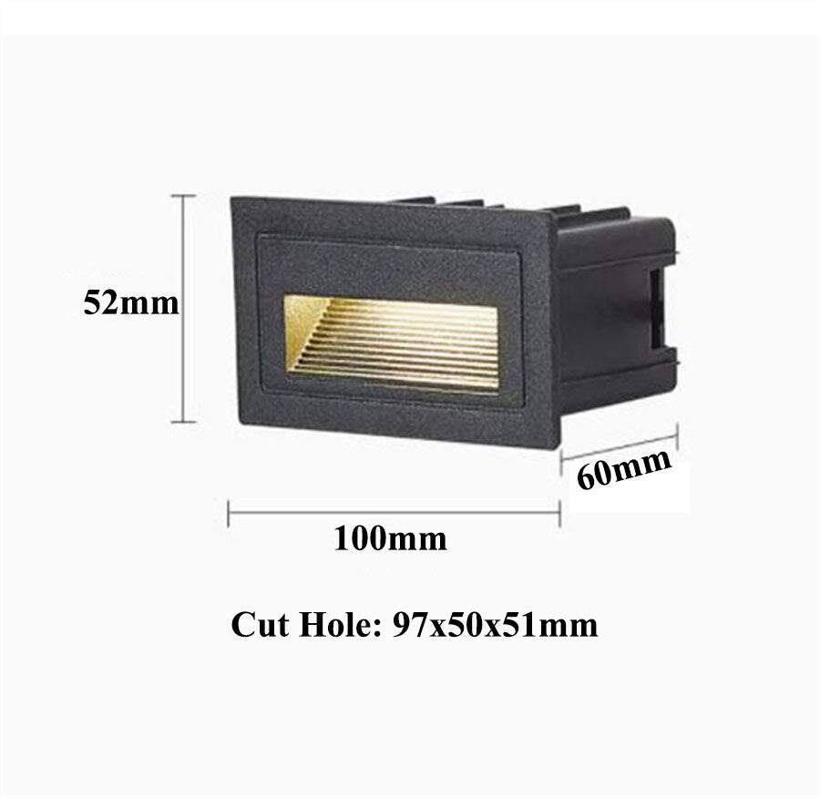 IP65 Outdoor Wall Sconce Lamp Waterproof LED Step Light Outdoor Recessed Stair Light Garden corridor LED Footlight