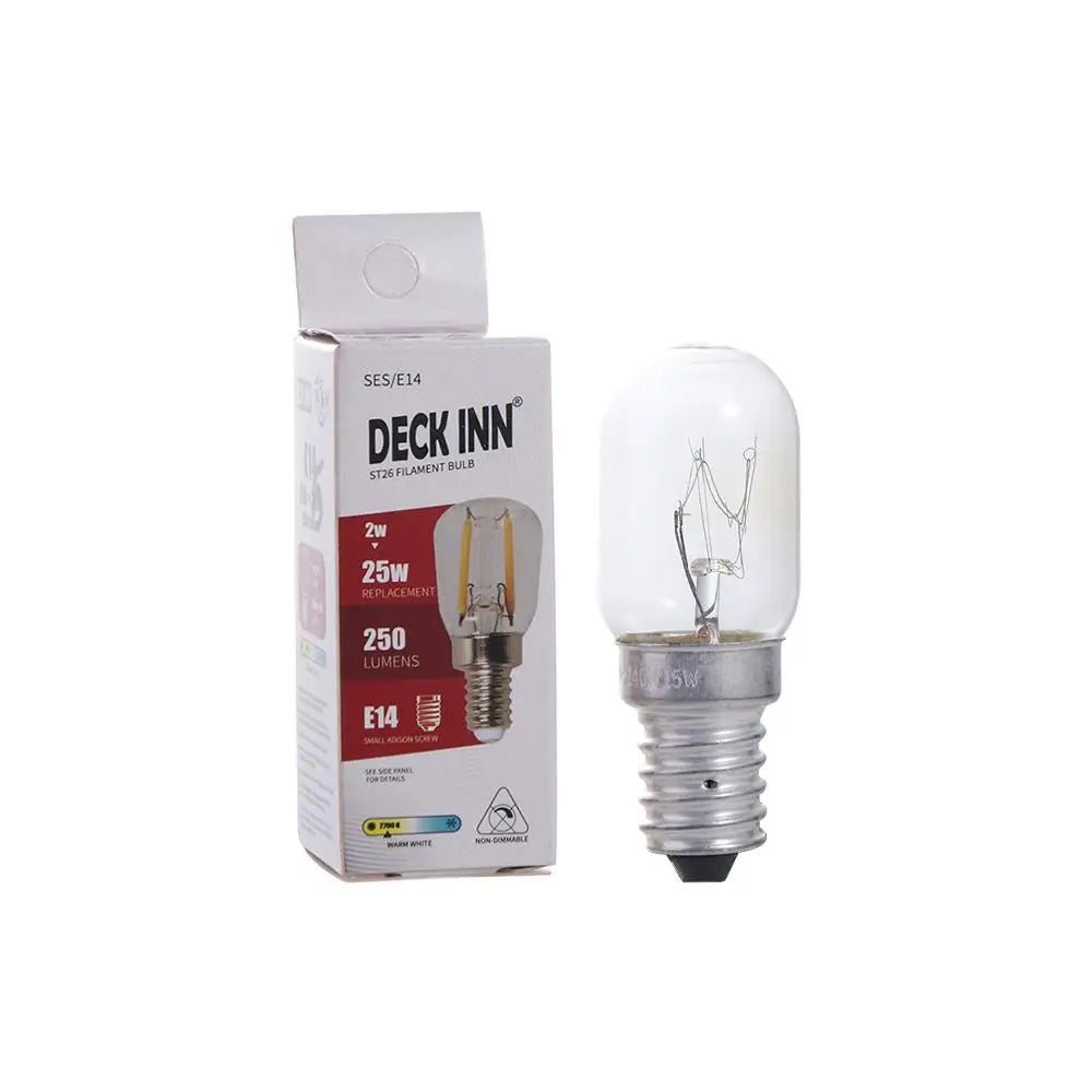 2-Pack 15W E14 High-Temperature Incandescent Bulbs (300°C) - Clear Glass Pygmy Light Bulbs for Ovens, Refrigerators & Salt Lamps