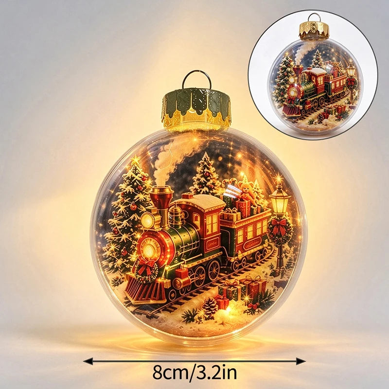 Glowing Christmas Snow Globe Christmas Decorations 2026 Xmas Tree Santa Christmas Bell Christmas Accessories Navidad Gifts