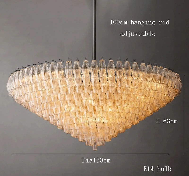 Postmodern Rhomboid Glass Pendant Ceiling Lights 2026 Copper Bronze Home Decoration Chandelier Lighting for Bedroom Living Room
