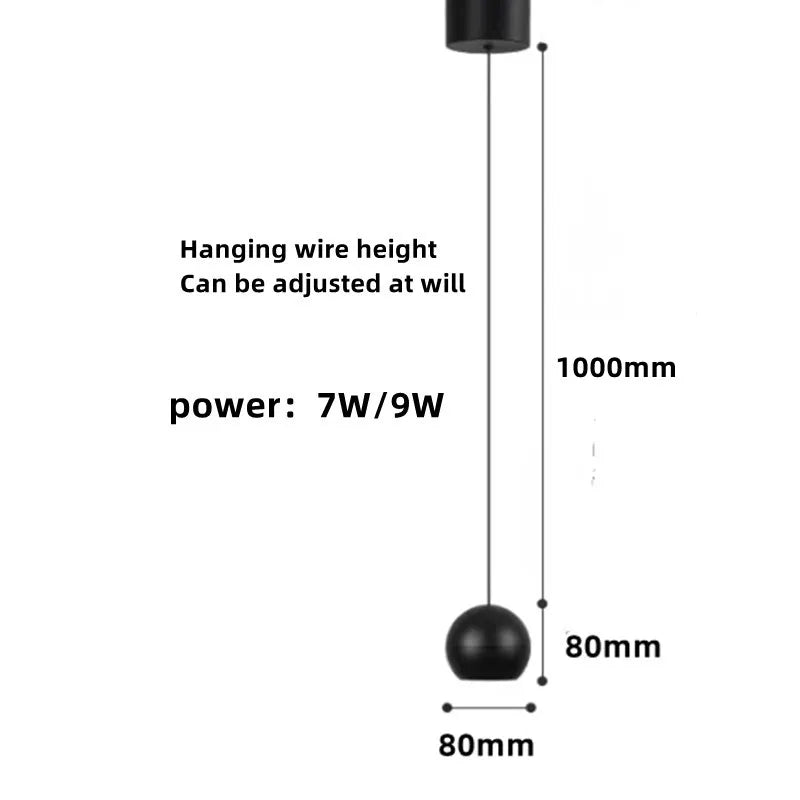 Modern Bedroom Bedside LED Chandelier Living Room TV Wall Decoration LED Chandelier Round Light Bar Chandelier AC110V/220V