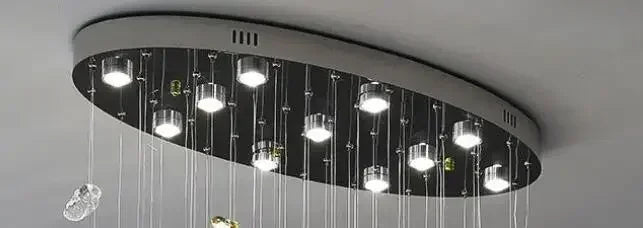 Luxury LED Crystal Pendant Lamp Restaurant Living Room Villa Bedroom Irregular Stone Chandelier Indoor Art Decor with Spotlight