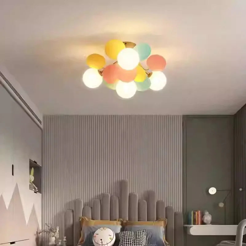 Modern Full Spectrum Ceiling Light - Colorful Bubble Lamp for Living Room
