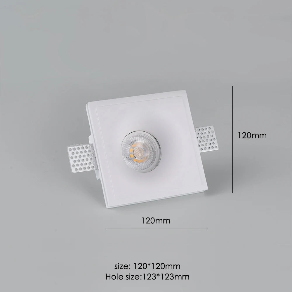 Recessed LED Downlight Ceiling Lamp GU10 Anti-Glare Embedded Gypsum Spotlight for Living Room Bedroom Hotel Aisle Home Lighting