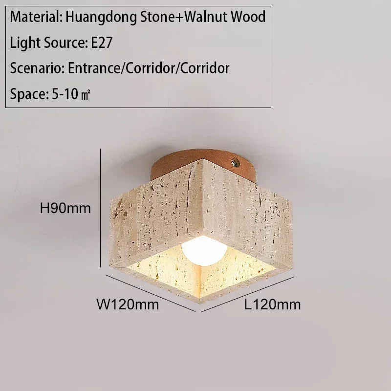Travertine Stone LED Ceiling Lamp Aisle Corridor Light Fixture For Living Room Dining Room Bedroom Decor Chandelier Ceiling Lamp