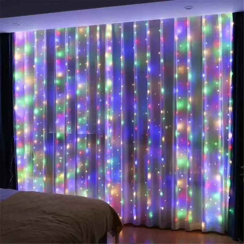 USB LED Curtain String Lights - Remote Control Fairy Garland for Bedroom & Windows