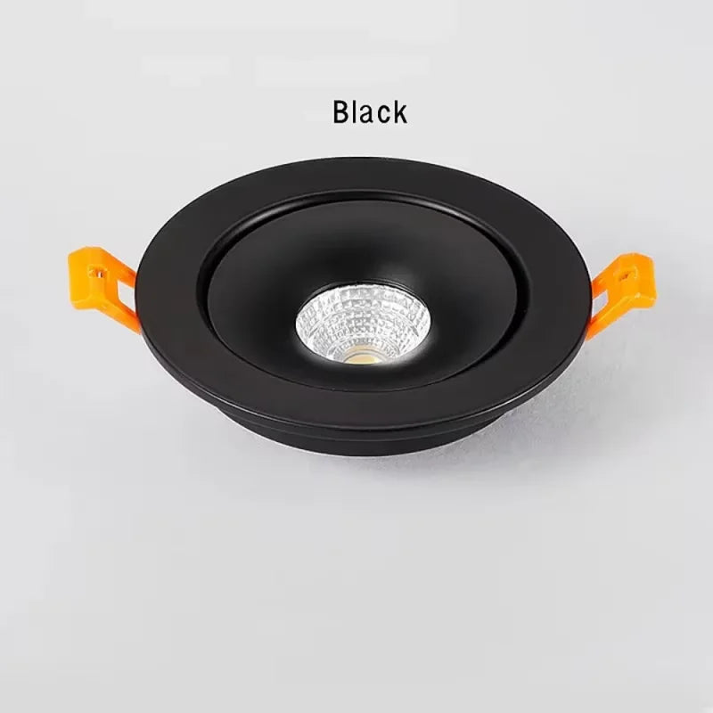 Adjustable Embedded LED Downlights COB Recessed Ceiling Lamp White/Black for Indoor Living Room AC110V/220V Dimmable 360°