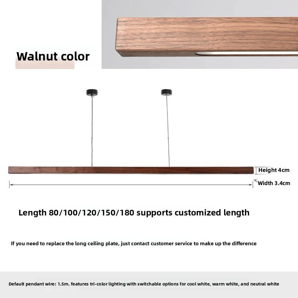 Japanese Minimalist Restaurant Bar Counter With Antique Wooden Pendant Lights Office Reception Area With Eye-Friendly LED Light