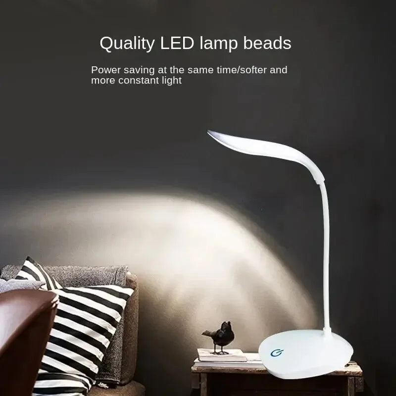 Portable Touch Dimming LED Desk Lamp - USB Rechargeable Eye-Care Reading Light