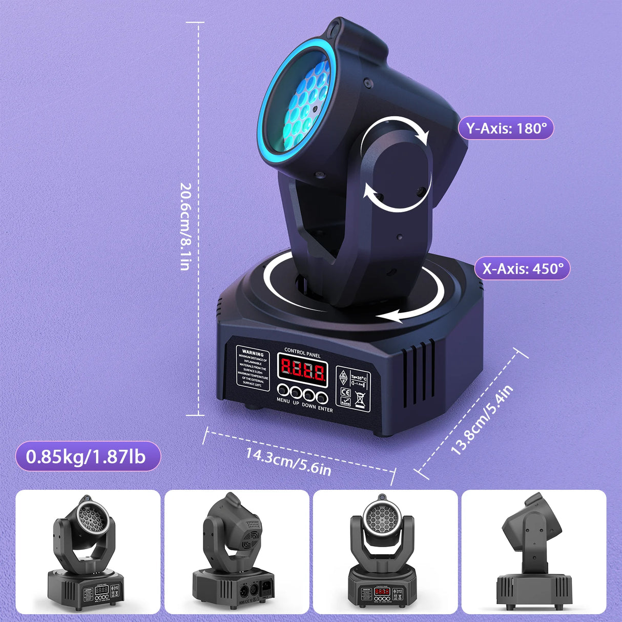 Mini 30W RGB Beam Pattern Moving Head Light - DMX & Sound-Activated Strobe Stage Light for DJ, Disco, Party & Christmas