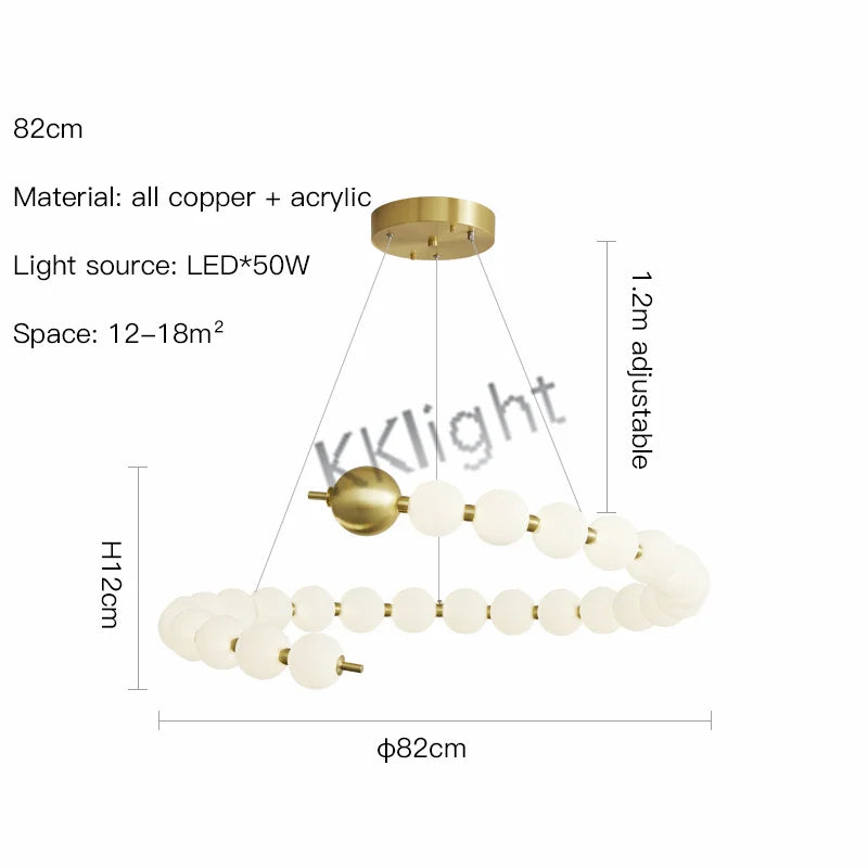 Modern All Copper LED Chandelier Ligthing Lustre Living Dining Room kitchen Art Decor Pendant Lights Indoor Hanging Lamp Fixture