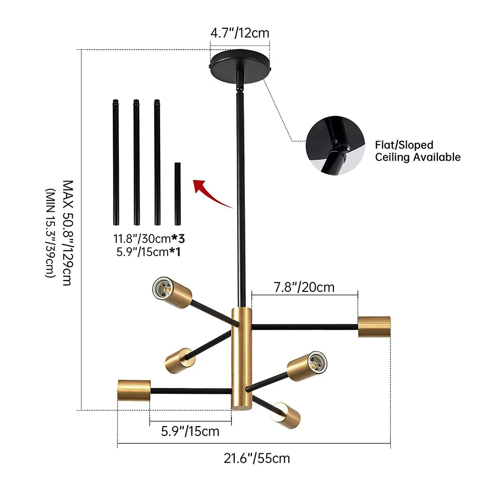 Modern LED Pendant Lights 4/6/8/10/12H Chandelier For Living Room Dining Room Bedroom Hotel Hall Indoor Decor Lighting Fixtures