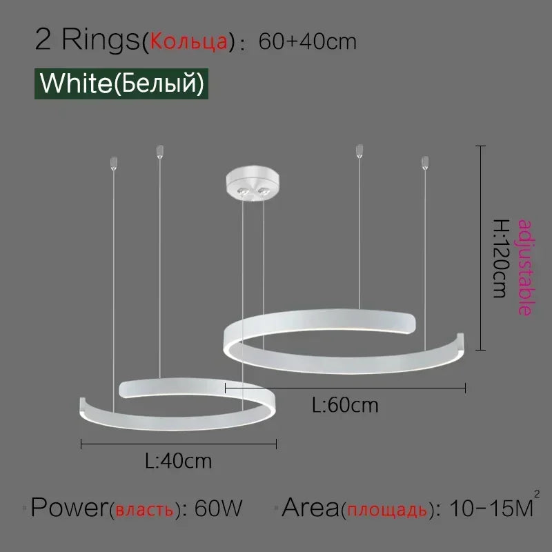 Nordic Designer Round LED Pendant Light - Modern Chandelier for Dining Room