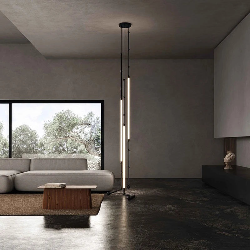 Modern Art Bar Counter Chandelier Restaurant LED Hanging Lamp Simple Line Home Decor Pendant Light Lobby Pendant Light Lamparas