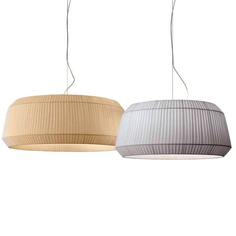 Nordic Fabric Art Annular LED Pendant Light (60cm/80cm) - Modern Simple Ring Ceiling Chandelier Lamp Fixture for Living Room, Bedroom & Hotel Decor