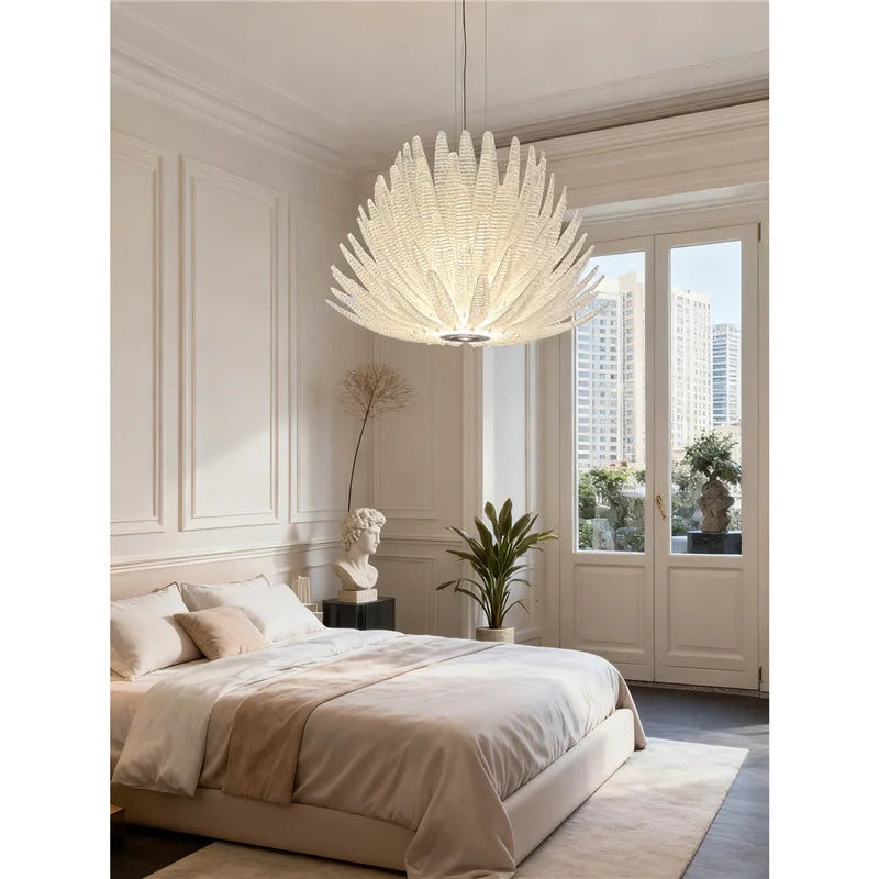 French Luxury Living Room Restaurant Pendant Lights Bedroom Hotel Villa High-end Crystal LED Chandelier Home Decor Lamps Fixture