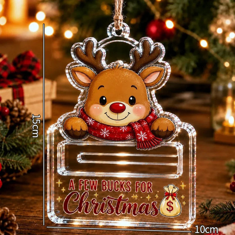 Money Storage Christmas Tree Hanging Ornament Clear Piggy Bank Christmas Decoration 2026 Cash Slot Hanging Pendant Navidad Decor