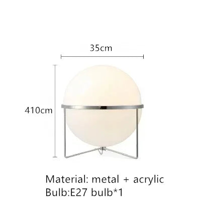 2026 Modern Creative Chrome Floor Lamp - White Acrylic Ball LED Standing Light