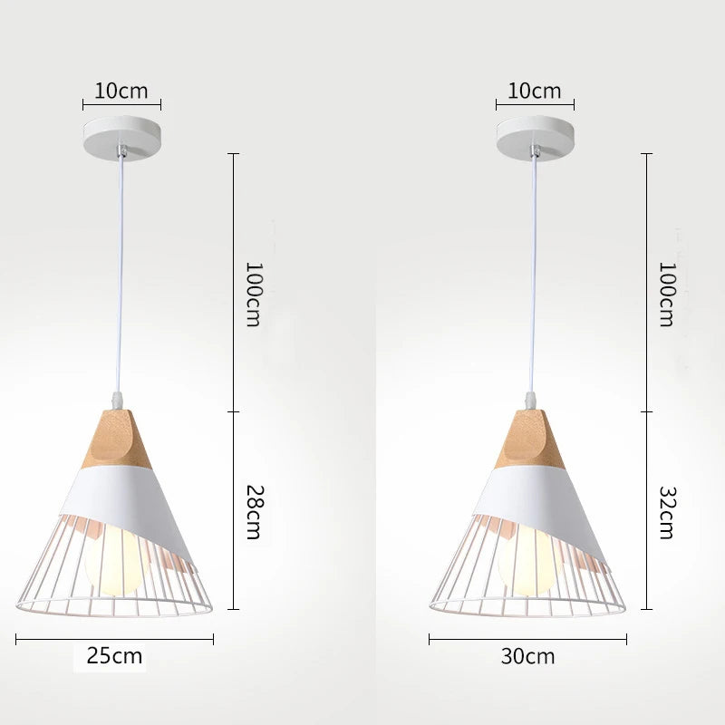 Modern personality E27 LED pendant lights black and white color hanging lamps for bedroom kitchen living room restaurant store