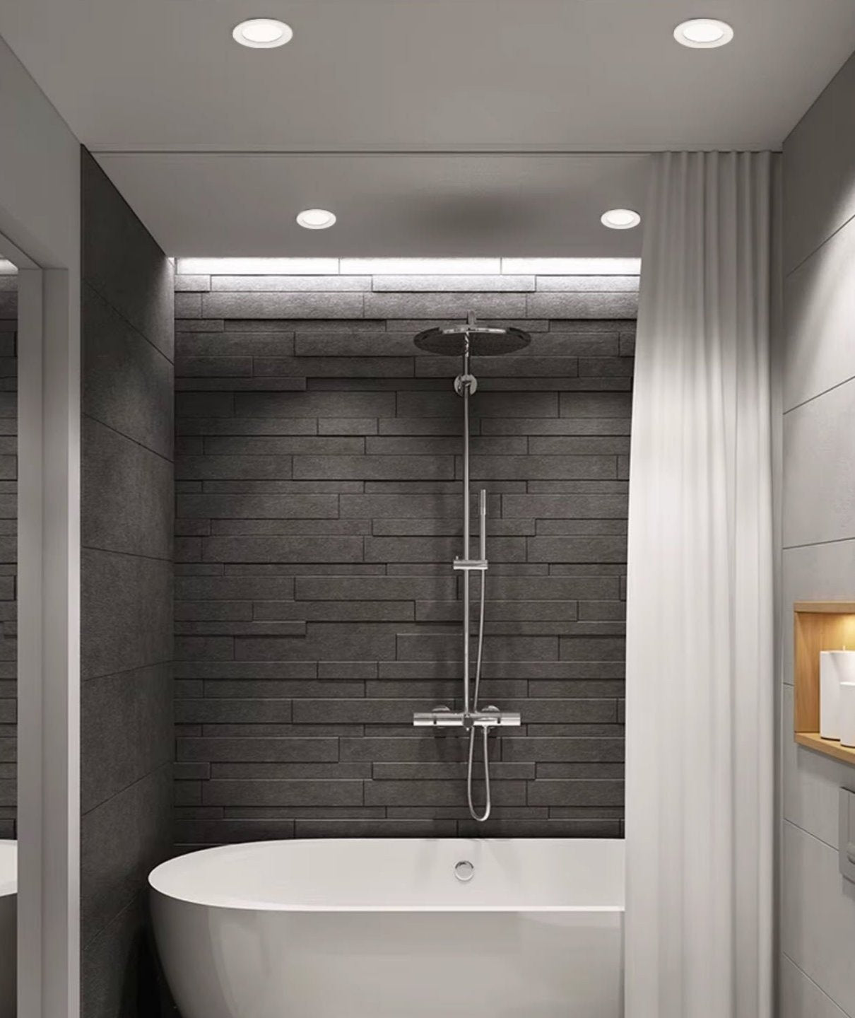 IP65 Waterproof Downlight Spotlights Anti-glare LED Ceiling Recessed Spot Light Anti-glare Kitchen Bathroom Shower Room Lighting