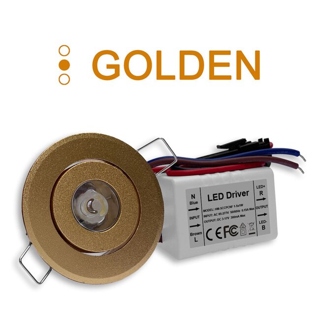 1W Dimmable Spotlight Recessed Ceiling LED Mini Downlight CRI Ra 90 AC85-277V 110V 220V Aluminum 52mm