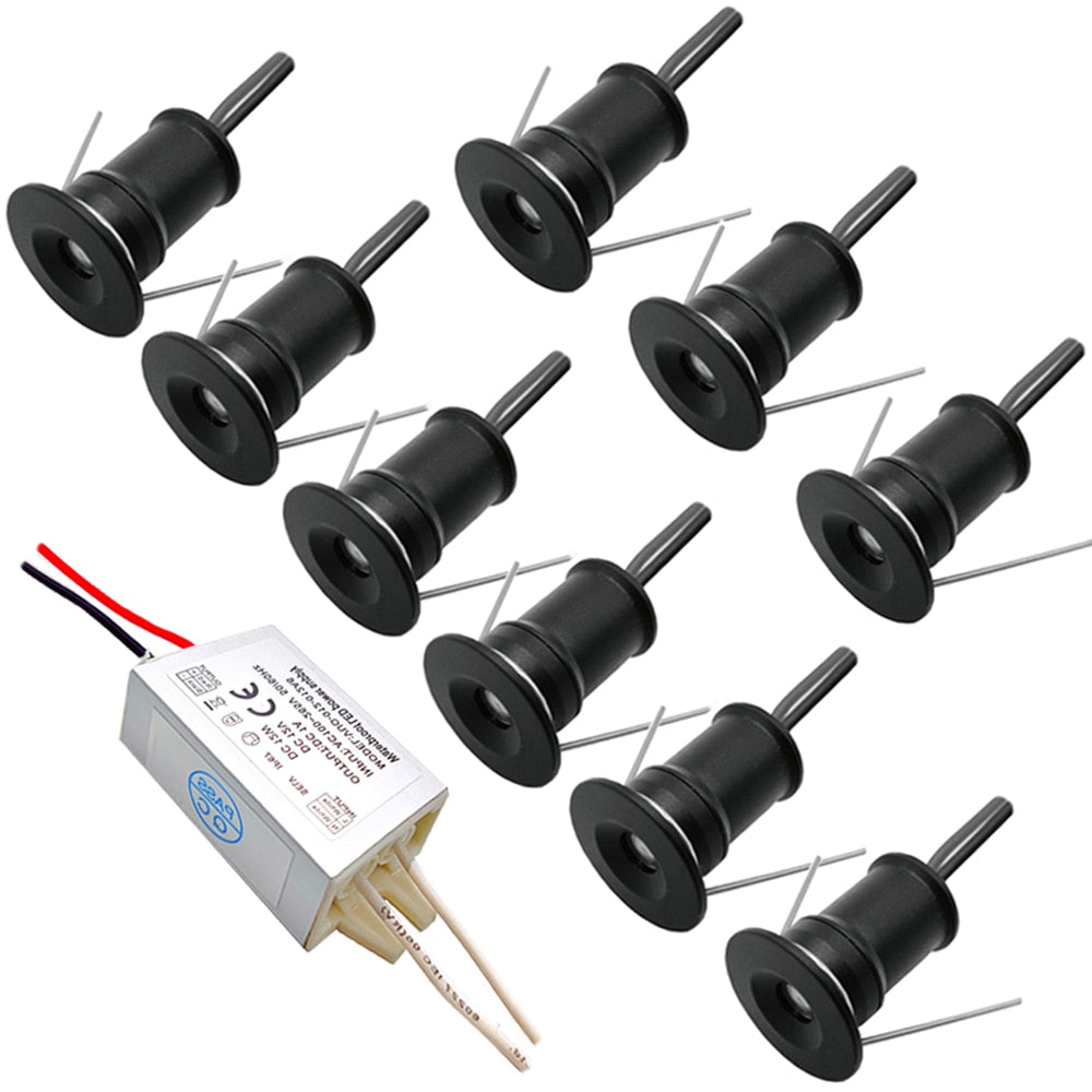 1W IP65 12V Mini LED Downlight Recessed Ceiling Lighting Spot Light Corridor Lamps Spotlight for Showcase Cabinet Stair Bedroom