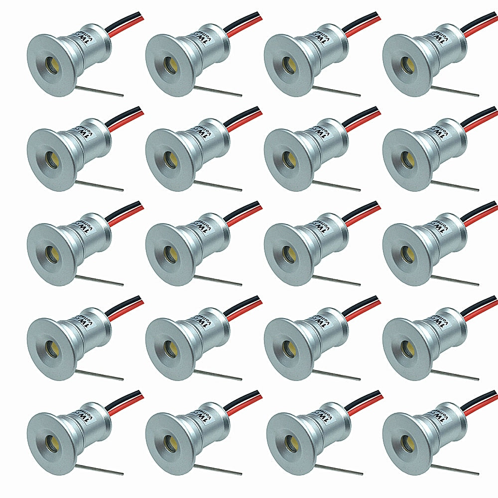 1W IP65 Small LED Downlight Ambient Spotlight 12V Mini Spot Ceiling Bulb Light for Stairs Walkways Courtyards Cabinet Corridor