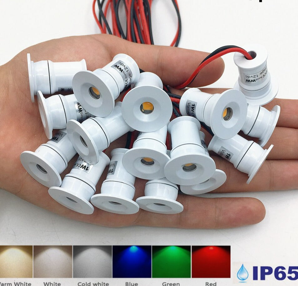 20pcs LED Spotlight Dimmable 12V 3V 24V Downlight 1W Recessed Ceiling Lamp Kitchen Cabinet Stair Spot Bulb Light