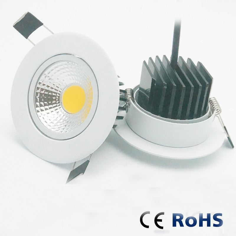 5W 7W 9W 12W Dimmable LED Downlight 110v 220v Spot LED DownLights Wholesale Dimmable cob LED Spot Recessed down lights white