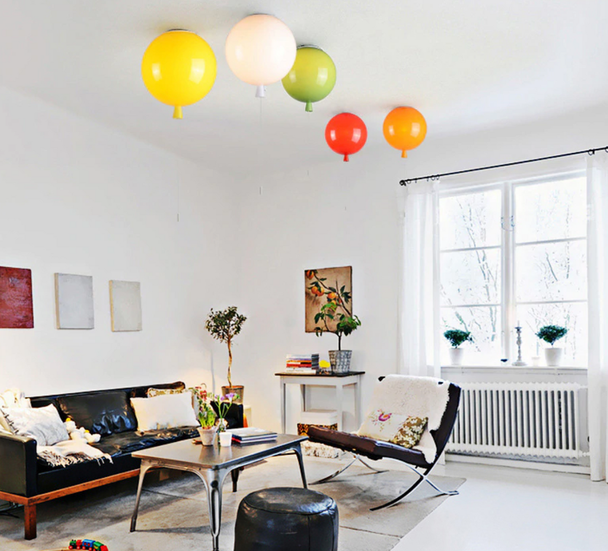 Modern Acrylic Balloon Ceiling Light Fixture - 6 Colors Available