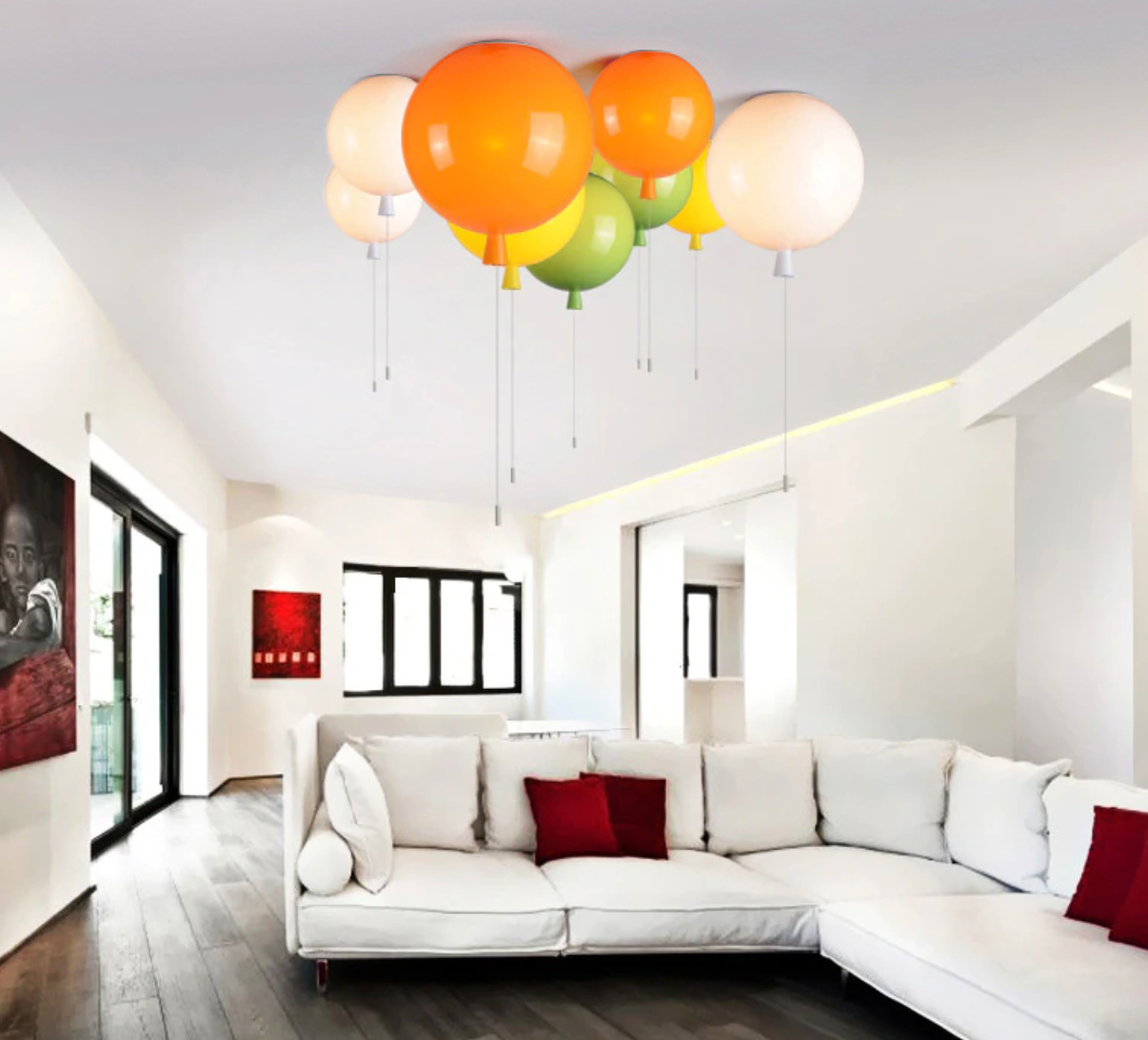 Modern Acrylic Balloon Ceiling Light Fixture - 6 Colors Available