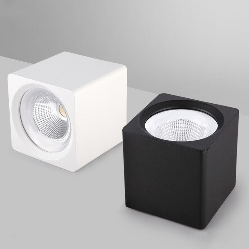 7W/9W/12W/15W/20W LED Ceiling Lamp Dimmable LED Downlights AC110V/220V Indoor Lighting Square Surface Mounted COB Spot Lights