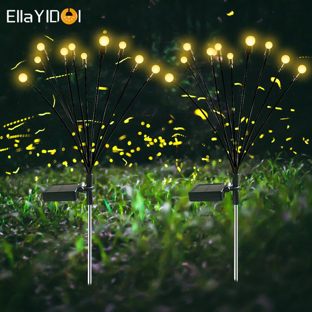Solar LED Light Outdoor Garden Lights Firework Firefly Swaying Light Landscape Lighting for Yard Pathway Lawn Garden Decoration