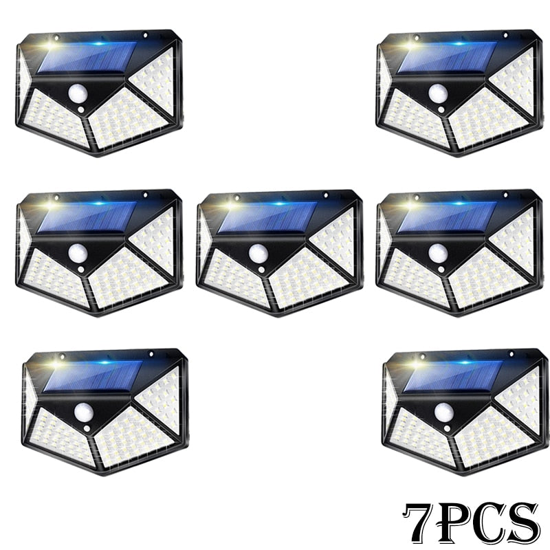 Solar Lights Outdoor 100 LED Solar Sensor Motion Light 3 Modes Outdoor Solar Wireless Lamp IP65 Waterproof Wall Lights