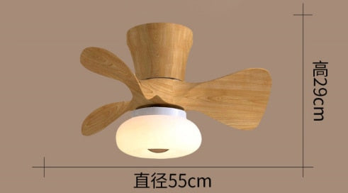 Simple Macaron Lamp Nordic Yellow Pink Crown Led Ceiling Fan Lamp 55CMXH29CM 110V 220V APP Control Fans Light Children Rooom