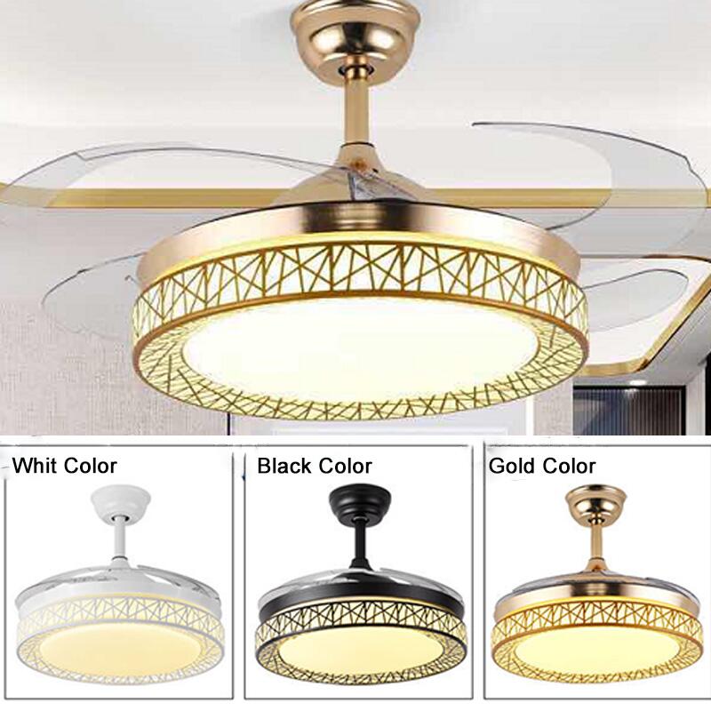 Ceiling Fan Lights Remote Control 36/42inch Dining Bedroom Living Fan Lamps Ceiling Fan Lightings Gold Luminaria Pendente Home