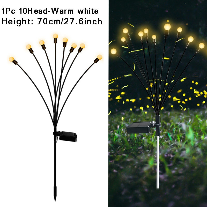 Solar LED Light Outdoor Garden Lights Firework Firefly Swaying Light Landscape Lighting for Yard Pathway Lawn Garden Decoration