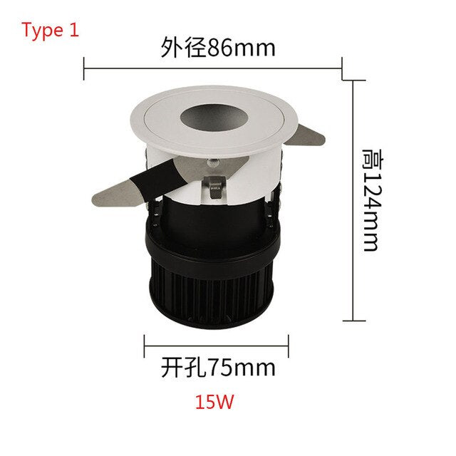 Anti-Glare LED Downlight 10W 15W LED Spot Lights 220V Recessed Ceiling Downlight For Living Room Bedroom Indoor Spot Lighting