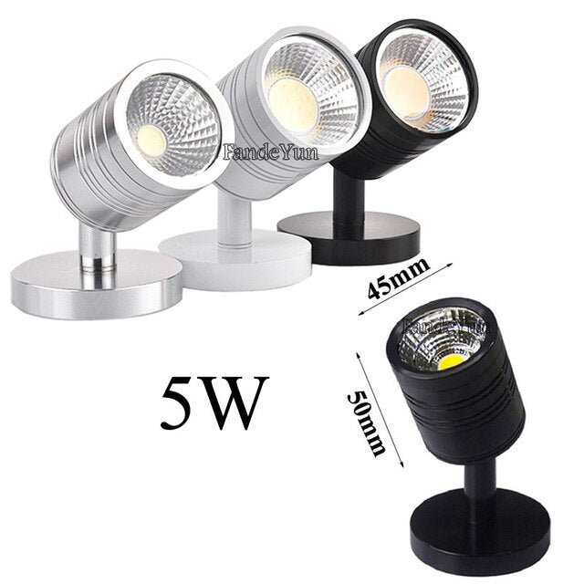 Black/Silver/White Body Surface Mounted Downlight 1W 3W 5W LED Ceiling Spot Light Picture Background Wall Soft Tube Spot Light