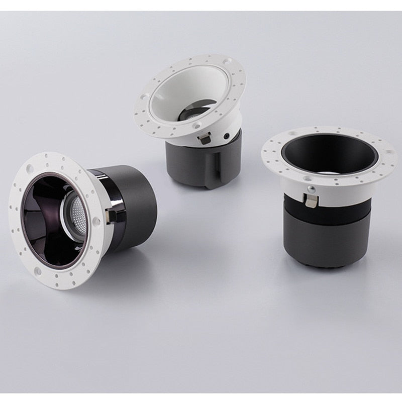 Borderless Anti-Glare LED Downlight 5W 7W 10W 12W 15W 20W Hotel &Villa Lighting Dimmable Spotlight Adjustable Angle Ceiling Lamp