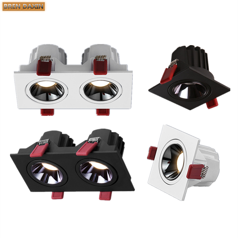 Dimmable COB Downlight Ac220v Recessed Led 9W12WCeiling Panel Lights Deep Anti-Glare Cellular Network Design Lights For Room