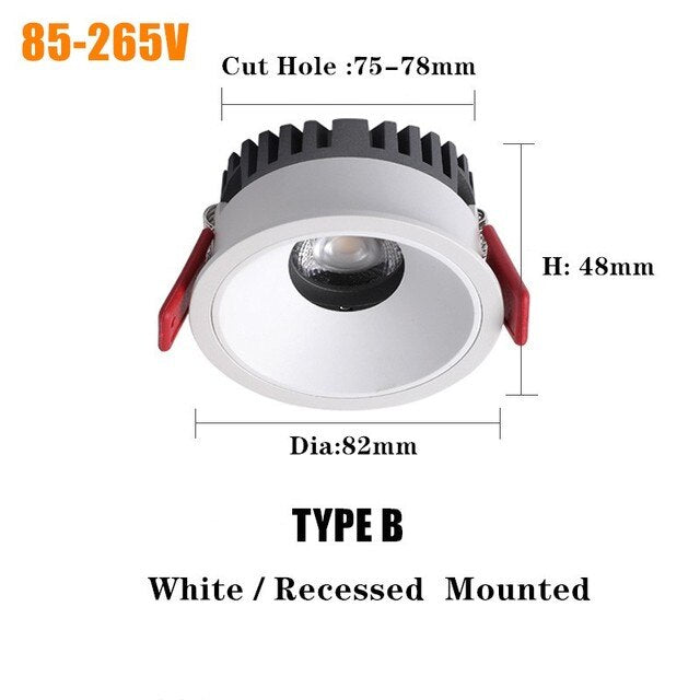 Dimmable LED Downlight Recessed Ceiling lamp 7W 12W 15W AC220V 110V LED Ceiling Downlight Dimmable led Downlight LED Spot Light