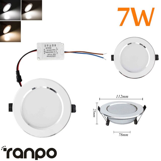 Dimmable LED Recessed Ceiling Light Panel Downlight 3W 5W 7W 9W 12W 15W 18W 21W AC 110V 220V for Home Office Living Room White